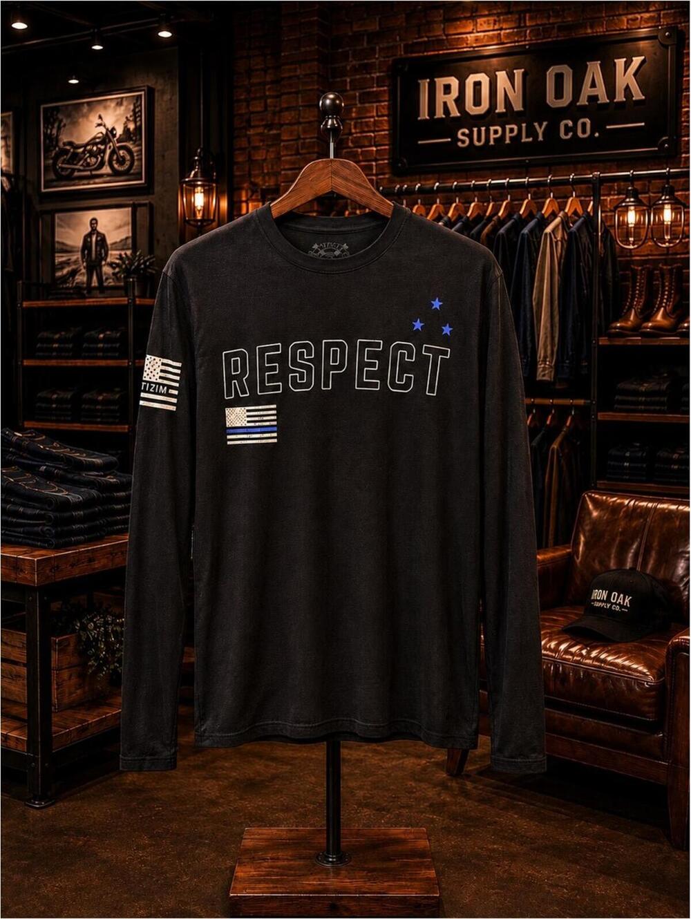 Iron Oak Men's 'Respect' Long-Sleeve Tee - Black